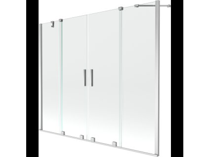Mexen Velar Duo 2-krídlová posuvná vaňová zástena 200 x 150 cm, transparentná, chróm - 896-200-000-02-01