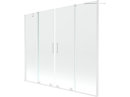 Mexen Velar Duo posuvná 2-krídlová vaňová zástena 180 x 150 cm, transparentná, biela - 896-180-000-02-20