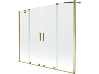 Mexen Velar Duo posuvná 2-krídlová vaňová zástena 170 x 150 cm, transparentná, zlatá - 896-170-000-02-50