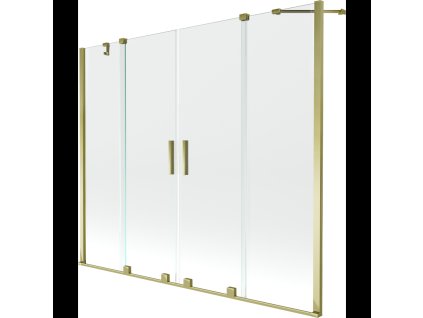 Mexen Velar Duo 2-krídlová posuvná vaňová zástena 200 x 150 cm, transparentná, zlatá - 896-200-000-02-50