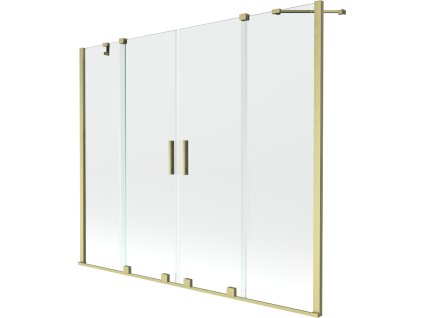Mexen Velar Duo 2-krídlová posuvná vaňová zástena 170 x 150 cm, transparentná, brúsené zlato - 896-170-000-02-55