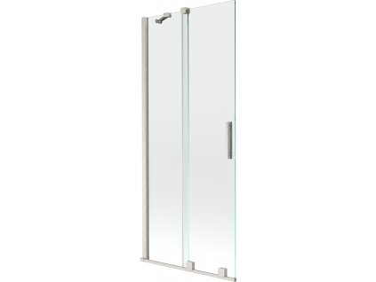 Mexen Velar 2-krídlová posuvná vaňová zástena 80 x 150 cm, transparentná, brúsený nikel - 896-080-000-01-97