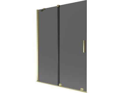 Mexen Velar 2-krídlová posuvná vaňová zástena 130 x 150 cm, grafit, zlatá - 896-130-000-41-50