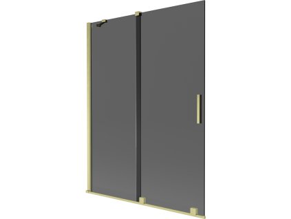 Mexen Velar 2-krídlová posuvná vaňová zástena 130 x 150 cm, grafitová, brúsené zlato - 896-130-000-41-55