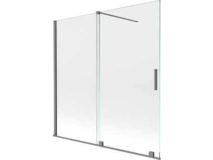Mexen Velar 2-krídlová posuvná vaňová zástena 160 x 150 cm, transparentná, pištoľový kov - 896-160-000-01-95