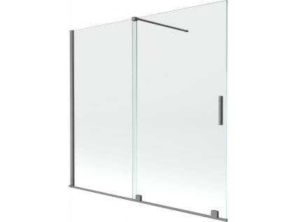 Mexen Velar 2-krídlová posuvná vaňová zástena 170 x 150 cm, transparentná, pištoľový kov - 896-170-000-01-95
