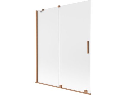Mexen Velar 2-krídlová posuvná vaňová zástena 140 x 150 cm, matná, brúsená meď - 896-140-000-31-65