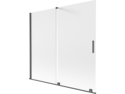 Mexen Velar 2-krídlová posuvná vaňová zástena 170 x 150 cm, matná, pištoľovo sivá kartáčovaná - 896-170-000-31-66