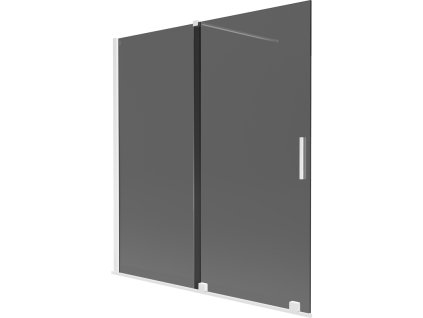 Mexen Velar 2-krídlová posuvná vaňová zástena 150 x 150 cm, grafitová, biela - 896-150-000-41-20