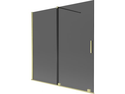 Mexen Velar 2-krídlová posuvná vaňová zástena 160 x 150 cm, grafitová, brúsené zlato - 896-160-000-41-55