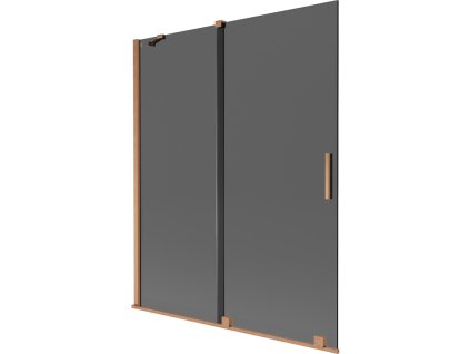 Mexen Velar 2-krídlová posuvná vaňová zástena 140 x 150 cm, grafit, brúsená meď - 896-140-000-41-65