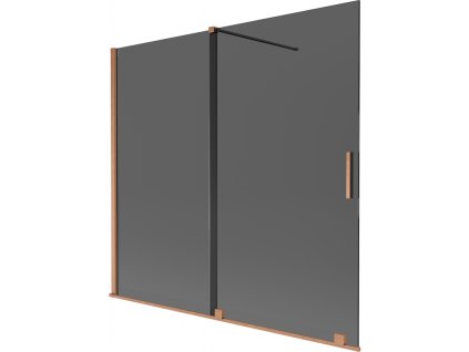 Mexen Velar 2-krídlová posuvná vaňová zástena 170 x 150 cm, grafit, brúsená meď - 896-170-000-41-65