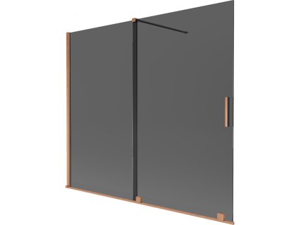 Mexen Velar 2-krídlová posuvná vaňová zástena 180 x 150 cm, grafit, brúsená meď - 896-180-000-41-65