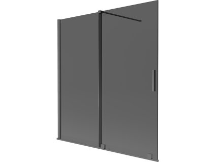 Mexen Velar 2-krídlová posuvná vaňová zástena 150 x 150 cm, grafitová, pištoľovo sivá kartáčovaná - 896-150-000-41-66