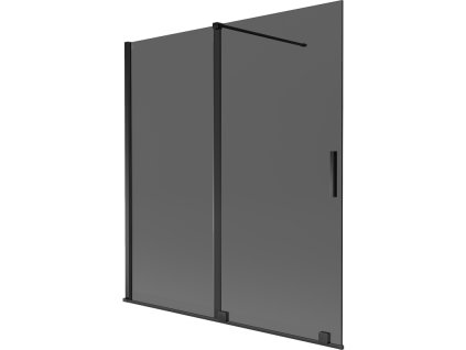 Mexen Velar 2-krídlová posuvná vaňová zástena 150 x 150 cm, grafitová, čierna - 896-150-000-41-70