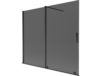 Mexen Velar 2-krídlová posuvná vaňová zástena 180 x 150 cm, grafitová, čierna - 896-180-000-41-70