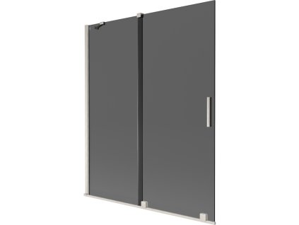 Mexen Velar 2-krídlová posuvná vaňová zástena 140 x 150 cm, grafitová, brúsený nikel - 896-140-000-41-97