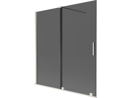 Mexen Velar 2-krídlová posuvná vaňová zástena 150 x 150 cm, grafitová, brúsený nikel - 896-150-000-41-97