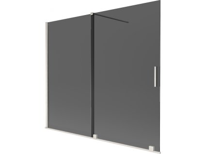 Mexen Velar 2-krídlová posuvná vaňová zástena 180 x 150 cm, grafitová, brúsený nikel - 896-180-000-41-97
