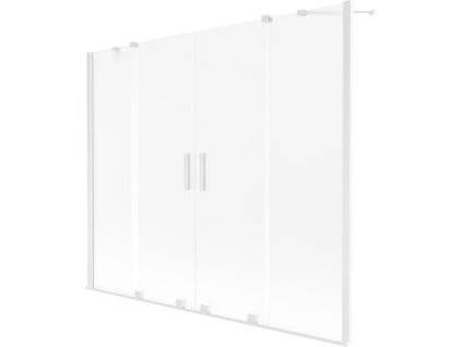 Mexen Velar Duo 2-krídlová posuvná vaňová zástena 200 x 150 cm, matná, biela - 896-200-000-32-20
