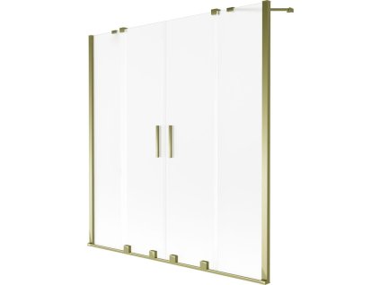 Mexen Velar Duo 2-krídlová posuvná vaňová zástena 140 x 150 cm, matná, zlatá - 896-140-000-32-50
