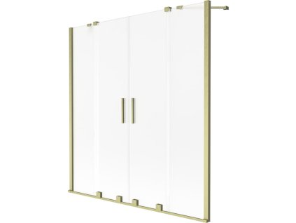 Mexen Velar Duo 2-krídlová posuvná vaňová zástena 140 x 150 cm, matná, brúsené zlato - 896-140-000-32-55