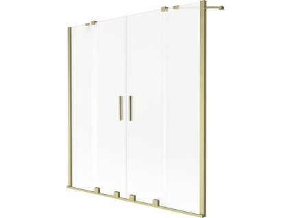 Mexen Velar Duo 2-krídlová posuvná vaňová zástena 150 x 150 cm, matná, brúsené zlato - 896-150-000-32-55