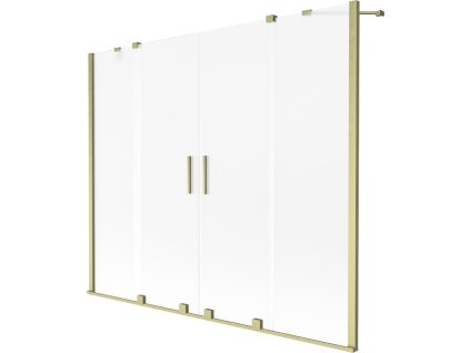 Mexen Velar Duo 2-krídlová posuvná vaňová zástena 200 x 150 cm, matná, brúsené zlato - 896-200-000-32-55