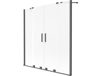 Mexen Velar Duo 2-krídlová posuvná vaňová zástena 150 x 150 cm, matná, pištoľový kov - 896-150-000-32-95