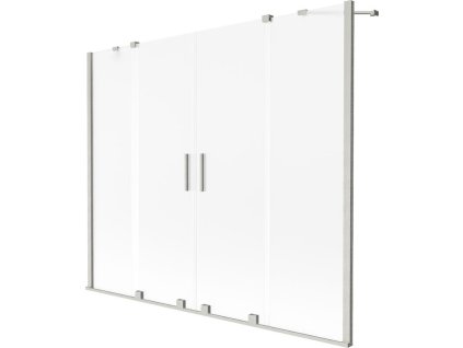 Mexen Velar Duo 2-krídlová posuvná vaňová zástena 200 x 150 cm, matná, brúsený nikel - 896-200-000-32-97