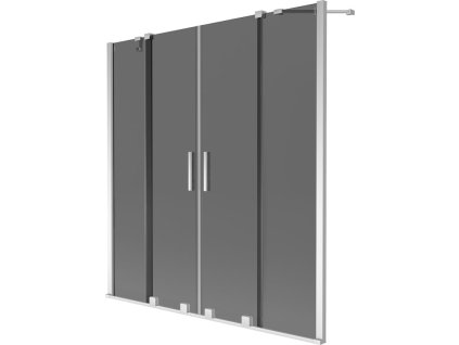 Mexen Velar Duo 2-krídlová posuvná vaňová zástena 140 x 150 cm, grafit, chróm - 896-140-000-42-01