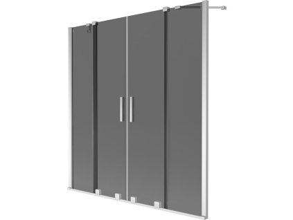 Mexen Velar Duo 2-krídlová posuvná vaňová zástena 150 x 150 cm, grafit, chróm - 896-150-000-42-01