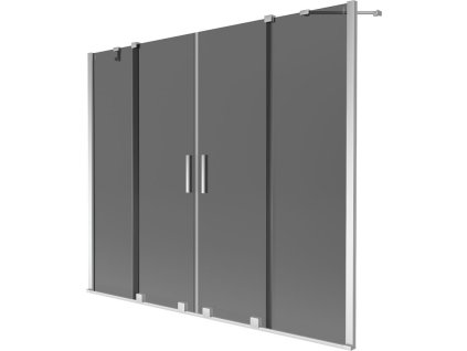 Mexen Velar Duo posuvná 2-krídlová vaňová zástena 170 x 150 cm, grafit, chróm - 896-170-000-42-01