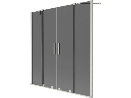 Mexen Velar Duo 2-krídlová posuvná vaňová zástena 140 x 150 cm, grafitová, brúsený nikel - 896-140-000-42-97