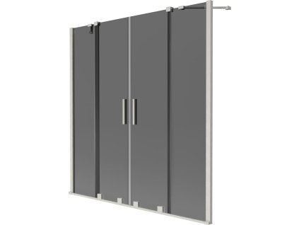 Mexen Velar Duo 2-krídlová posuvná vaňová zástena 150 x 150 cm, grafitová, brúsený nikel - 896-150-000-42-97