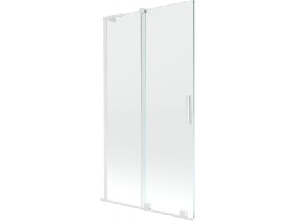 Mexen Velar L posuvná 2-krídlová vaňová zástena 100 x 150 cm, transparentná, biela - 896-100-003-01-20