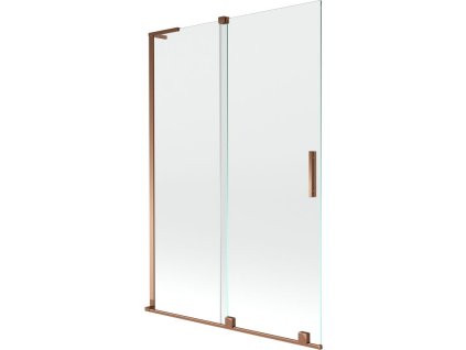 Mexen Velar L posuvná 2-krídlová vaňová zástena 120 x 150 cm, transparentná, ružové zlato - 896-120-003-01-60