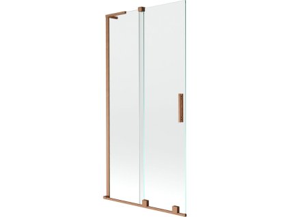 Mexen Velar L posuvná 2-krídlová vaňová zástena 90 x 150 cm, transparentná, brúsená meď - 896-090-003-01-65