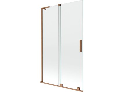 Mexen Velar L posuvná 2-krídlová vaňová zástena 110 x 150 cm, transparentná, brúsená meď - 896-110-003-01-65