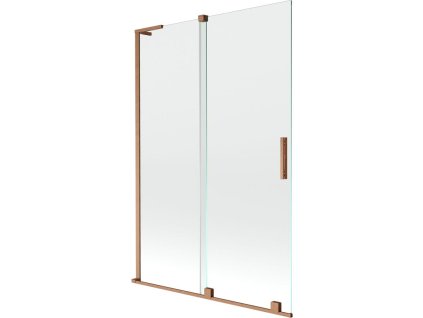 Mexen Velar L posuvná 2-krídlová vaňová zástena 120 x 150 cm, transparentná, brúsená meď - 896-120-003-01-65