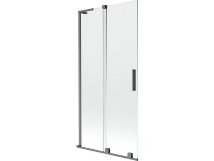 Mexen Velar L posuvná 2-krídlová vaňová zástena 90 x 150 cm, transparentná, pištoľovo šedá kartáčovaná - 896-090-003-01-66