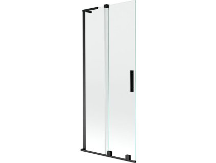 Mexen Velar L posuvná 2-krídlová vaňová zástena 85 x 150 cm, transparentná, čierna - 896-085-003-01-70