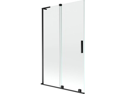 Mexen Velar L posuvná 2-krídlová vaňová zástena 110 x 150 cm, transparentná, čierna - 896-110-003-01-70