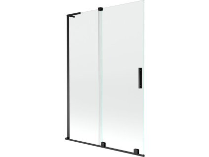 Mexen Velar L posuvná 2-krídlová vaňová zástena 120 x 150 cm, transparentná, čierna - 896-120-003-01-70