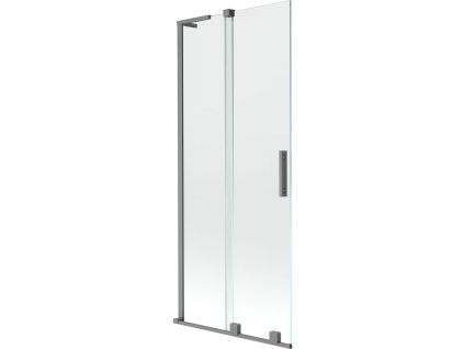 Mexen Velar L posuvná 2-krídlová vaňová zástena 80 x 150 cm, transparentná, pištoľový kov - 896-080-003-01-95