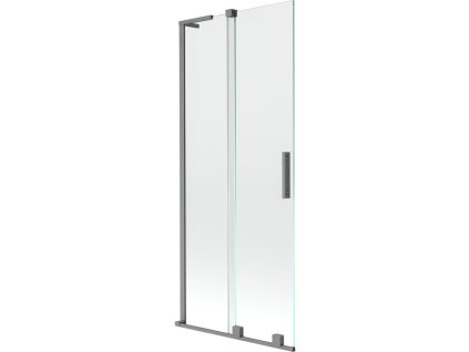 Mexen Velar L posuvná 2-krídlová vaňová zástena 85 x 150 cm, transparentná, pištoľový kov - 896-085-003-01-95