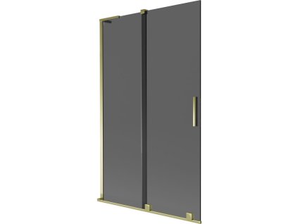 Mexen Velar L posuvná 2-krídlová vaňová zástena 110 x 150 cm, grafit, zlatá - 896-110-003-41-50