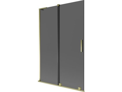 Mexen Velar L posuvná 2-krídlová vaňová zástena 120 x 150 cm, grafit, zlatá - 896-120-003-41-50