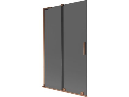 Mexen Velar L posuvná 2-krídlová vaňová zástena 110 x 150 cm, grafit, ružové zlato - 896-110-003-41-60
