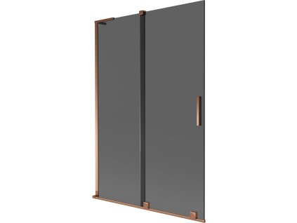 Mexen Velar L posuvná 2-krídlová vaňová zástena 120 x 150 cm, grafit, ružové zlato - 896-120-003-41-60